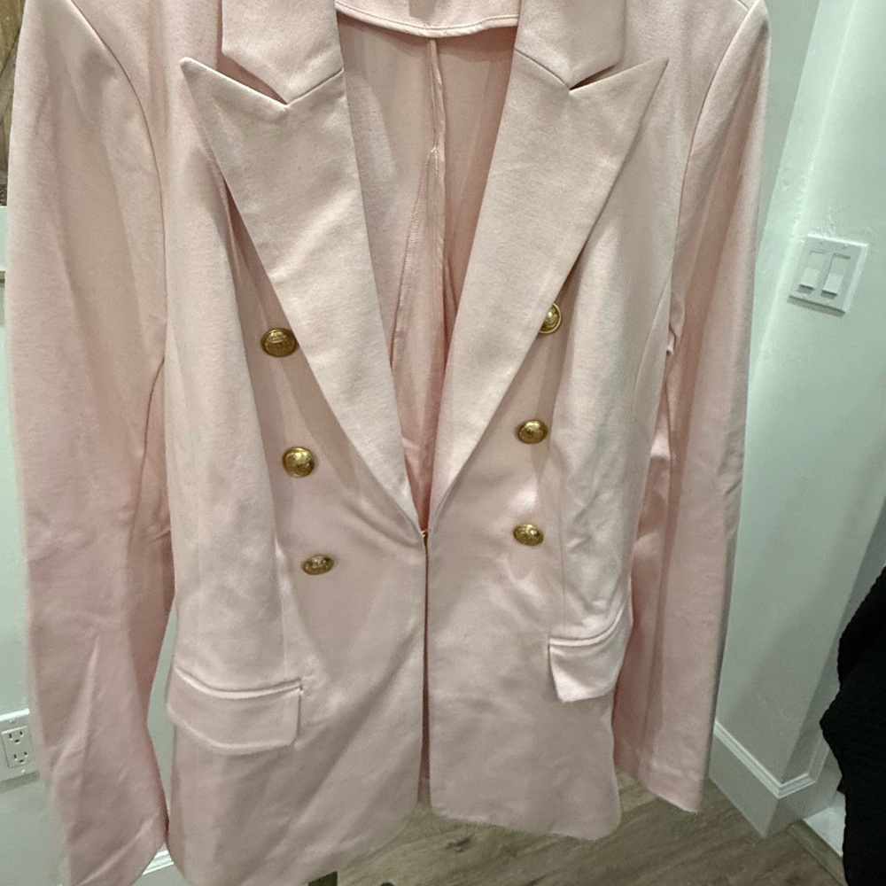 Lane Bryant Pink Blazer with Gold Buttons - Picture 6 of 7
